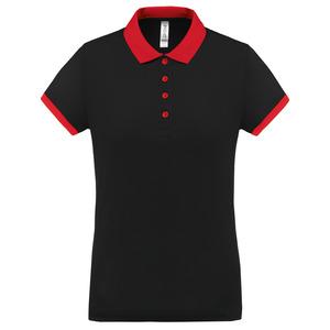 Proact PA490 - Ladies’ performance piqué polo shirt Black / Red