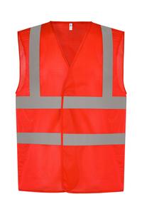 Yoko YHVW120 - Hi-Vis Recycled Open Mesh Waistcoat Red