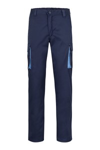 Velilla 103024S - TWO-TONE STRETCH TROUSERS NAVY BLUE/SKY BLUE