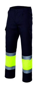 Velilla 157 - HV TWO-TONE TROUSERS BLACK/HI-VIS YELLOW