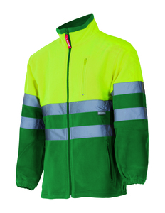 Velilla 183 - HV TWO-TONE FLEECE JACKET GREEN/HI-VIS YELLOW