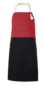 Velilla 404210B - TWO-TONE BIB APRON Coral Red