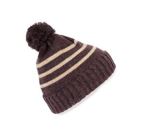 K-up KP556 - Knitted striped beanie in recycled yarn